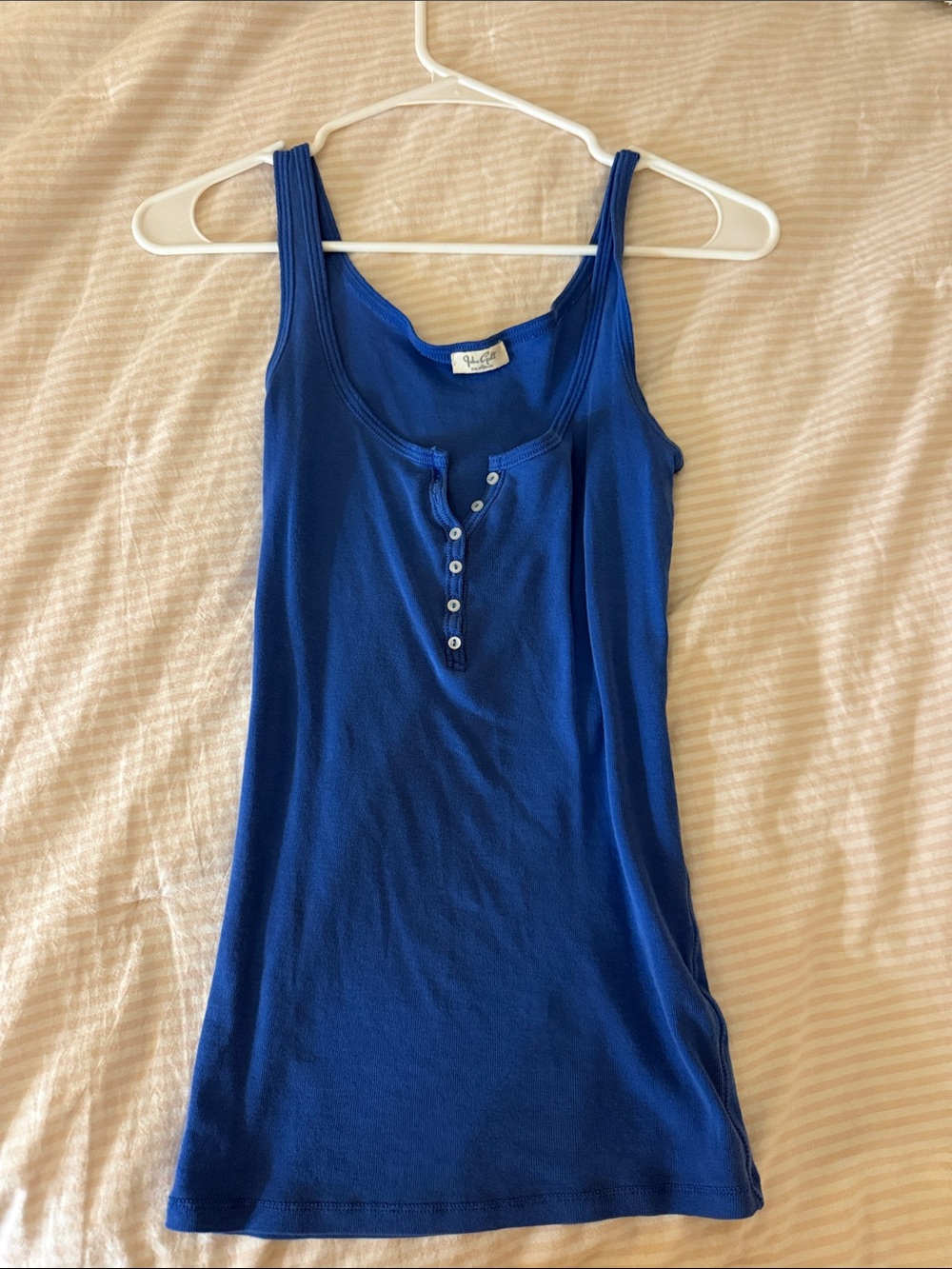 Brandy Blue Tank Top with Button Front